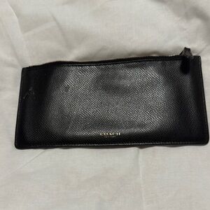 Coach Black Textured Leather Clutch